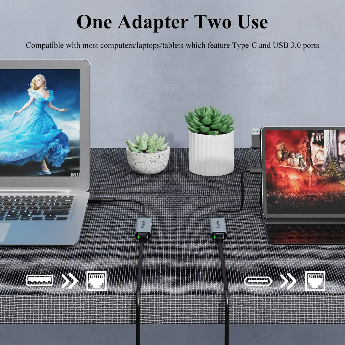 WAVLINK USB C to Ethernet Adapter 2.5 Gbps, USB to RJ45 Converter | Hybrid 2-in-1 Network Adapter for Laptops - view 5