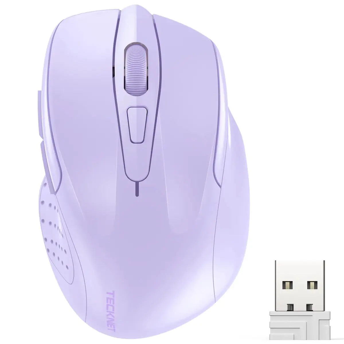 TECKNET M003 Wireless Mouse - Lavender, 2.4G Ergonomic Computer Mouse with 2600 DPI for Right-Handed Use - main product image