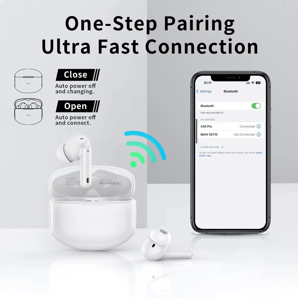 XIAOWTEK A40 Pro Wireless Earbuds 50Hrs Playtime | Noise Cancellation & Waterproof - view 5