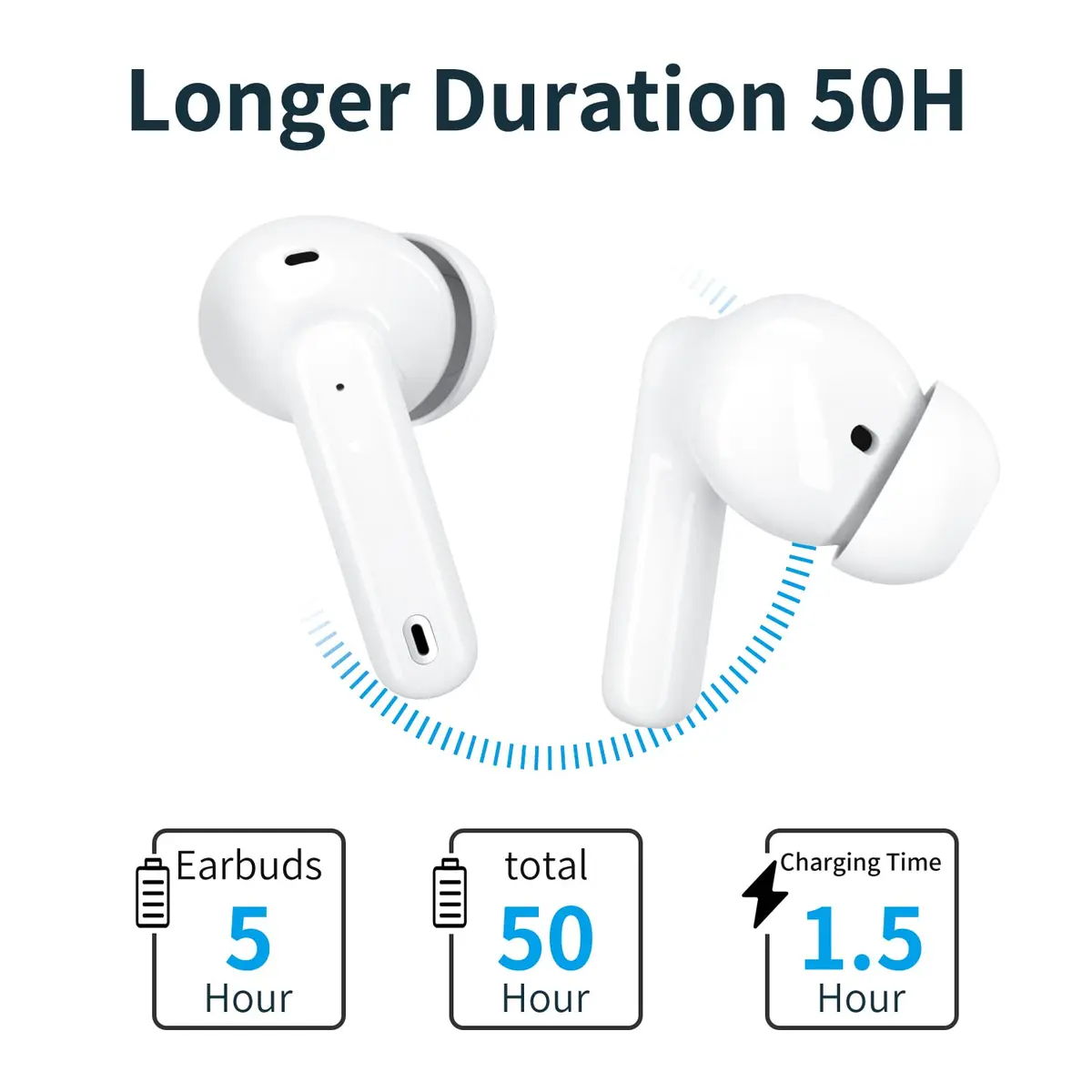 XIAOWTEK A40 Pro Wireless Earbuds 50Hrs Playtime | Noise Cancellation & Waterproof - view 6