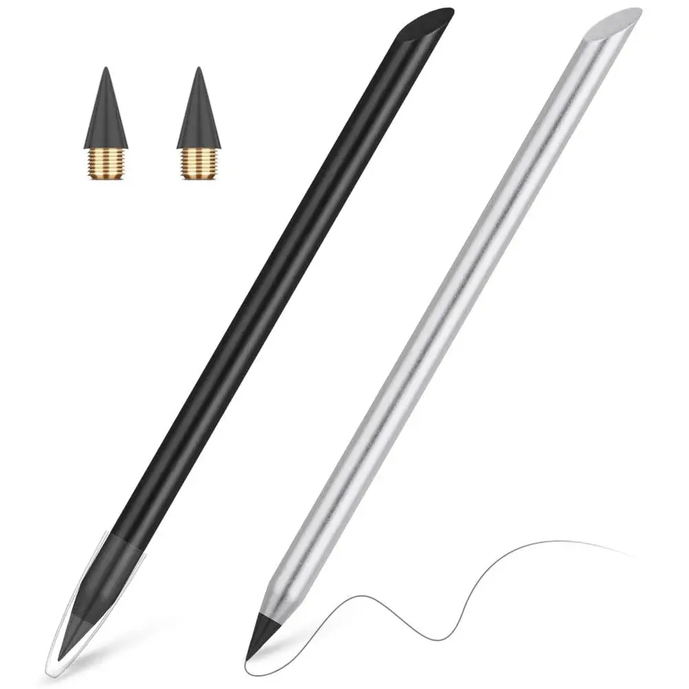AUAUY Metal Infinity Pencil 2-Pack | Smooth Writing, Reusable Nib - main product image
