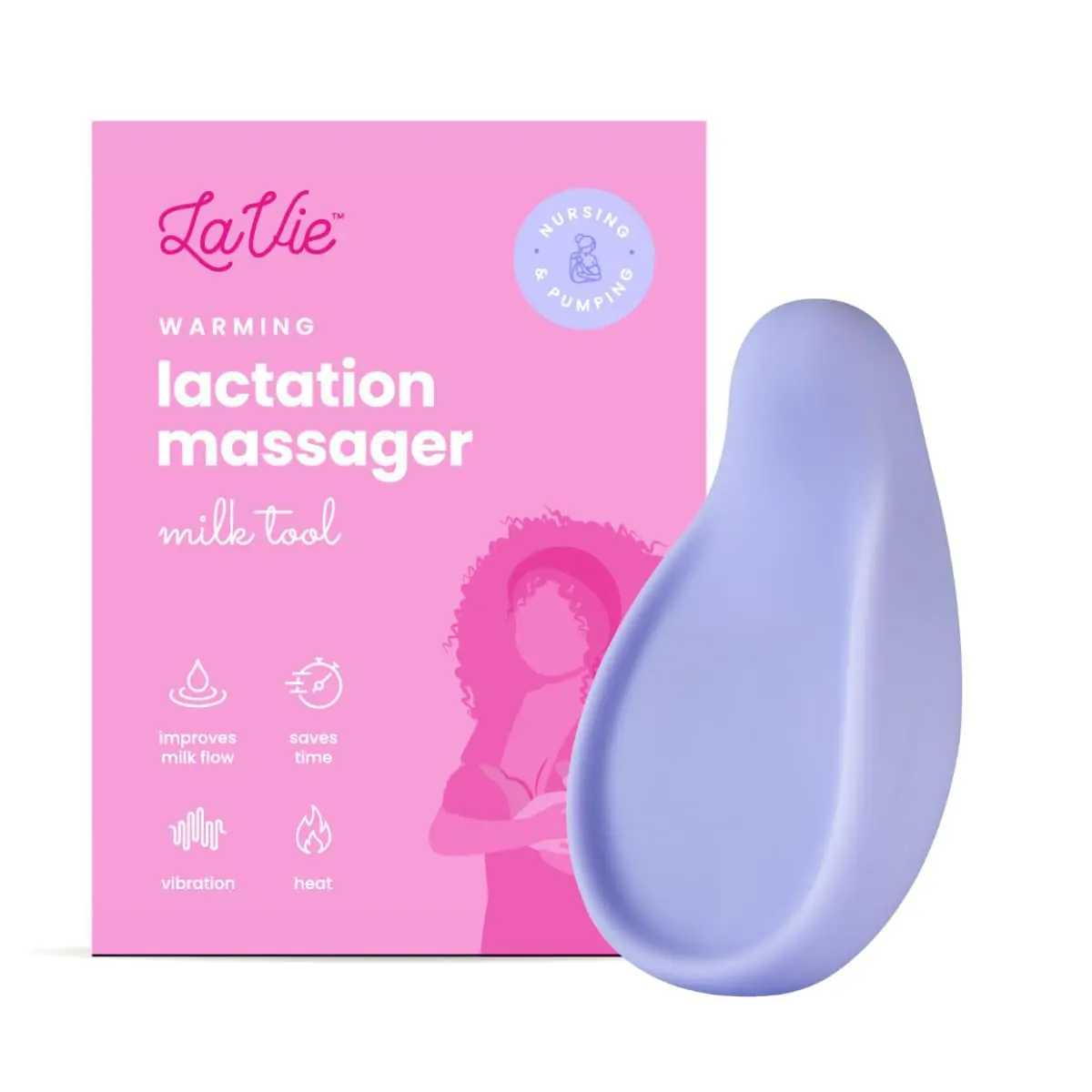 LaVie Warming Lactation Massager 3-in-1 with Heat & Vibration | 45 Combinations for Improved Milk Flow - main product image