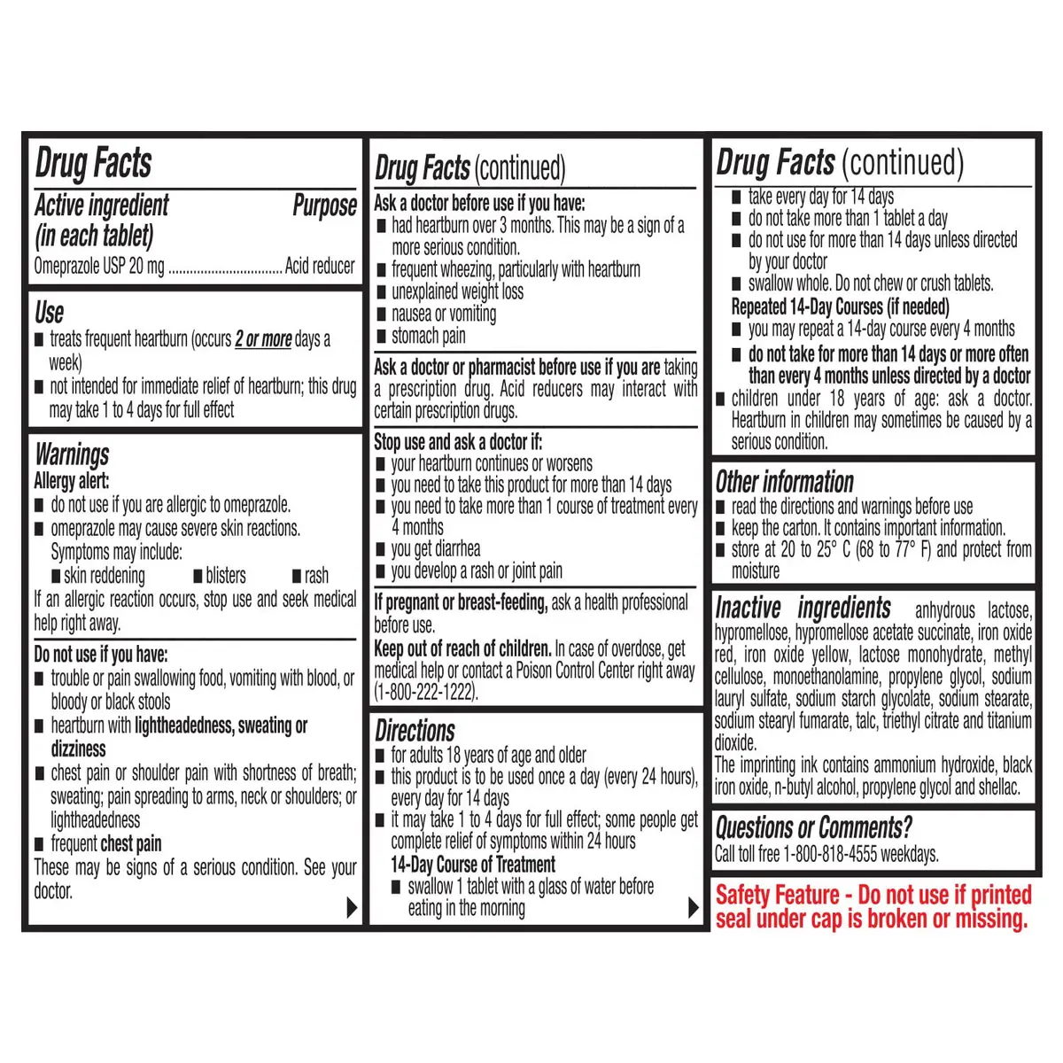 Ohm Omeprazole 20mg Delayed-Release Tablets | Long-Lasting Acid Reducer for Frequent Heartburn (4 Weeks Supply, 28 Tablets) - view 9