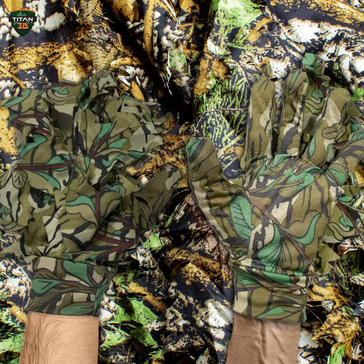Titan 3D Leafy Gloves for Leafy Suit Mossy Oak Greenleaf | Lightweight Camouflage Gloves - view 7