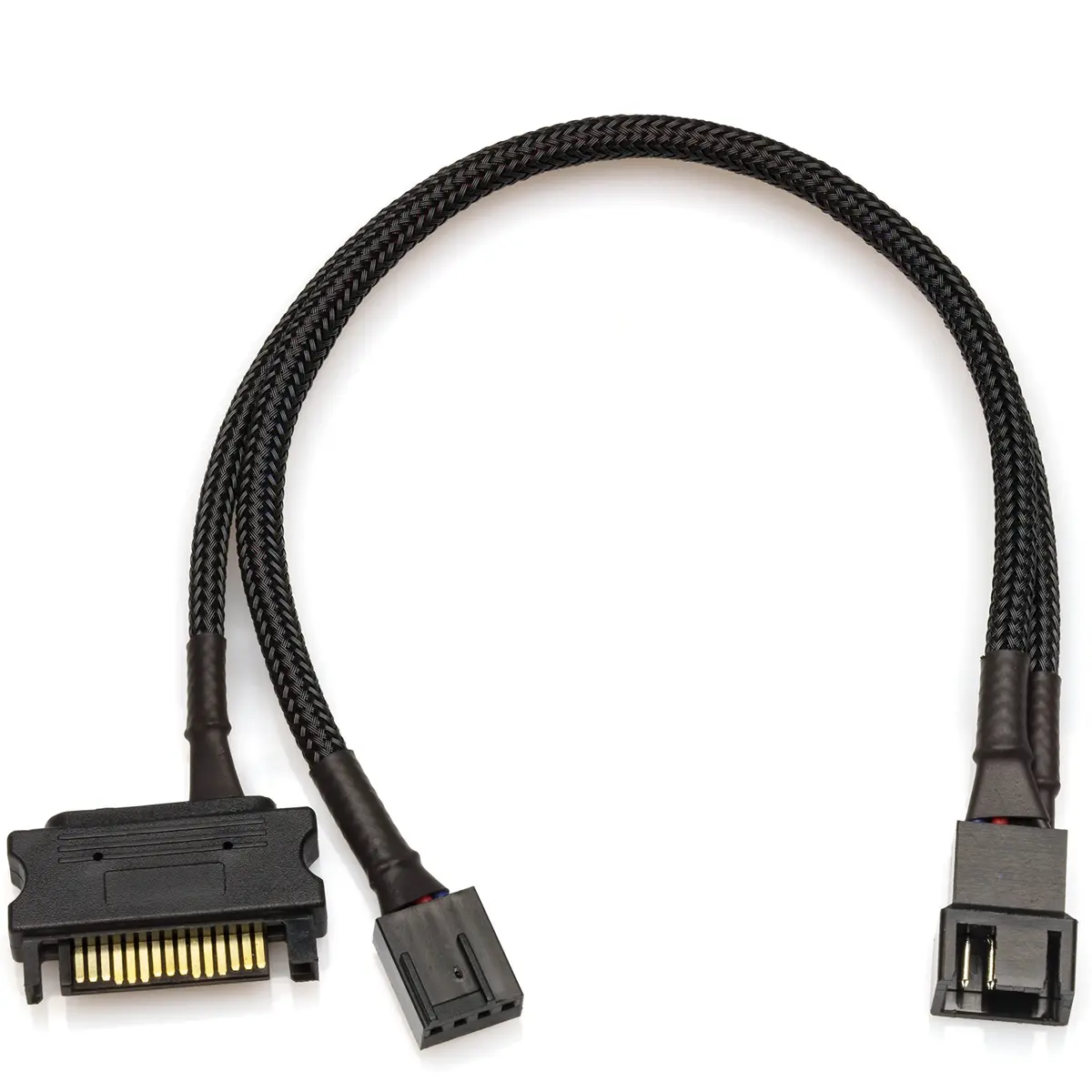 CRJ Electronics 15-Pin SATA High Power PC Fan Adapter Cable 25cm | 12V High Current SATA Power Adapter - main product image