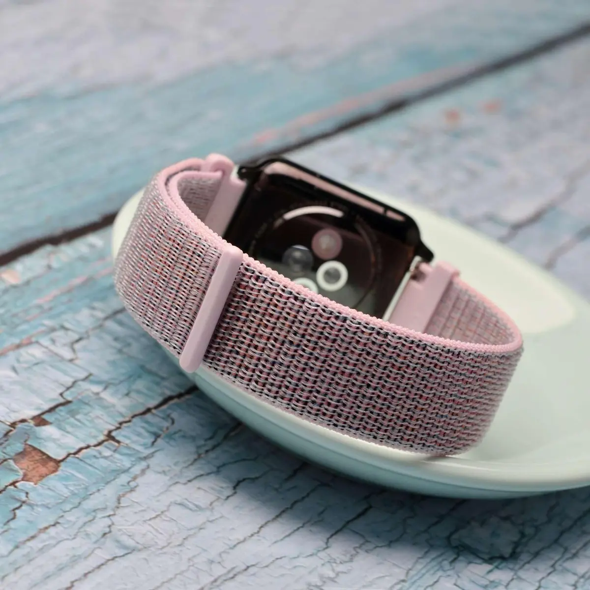 WOCCI 16mm Adjustable Nylon Watch Band, Quick Release Sport Loop Strap (Sand Pink) | Durable, Soft & Washable - view 7