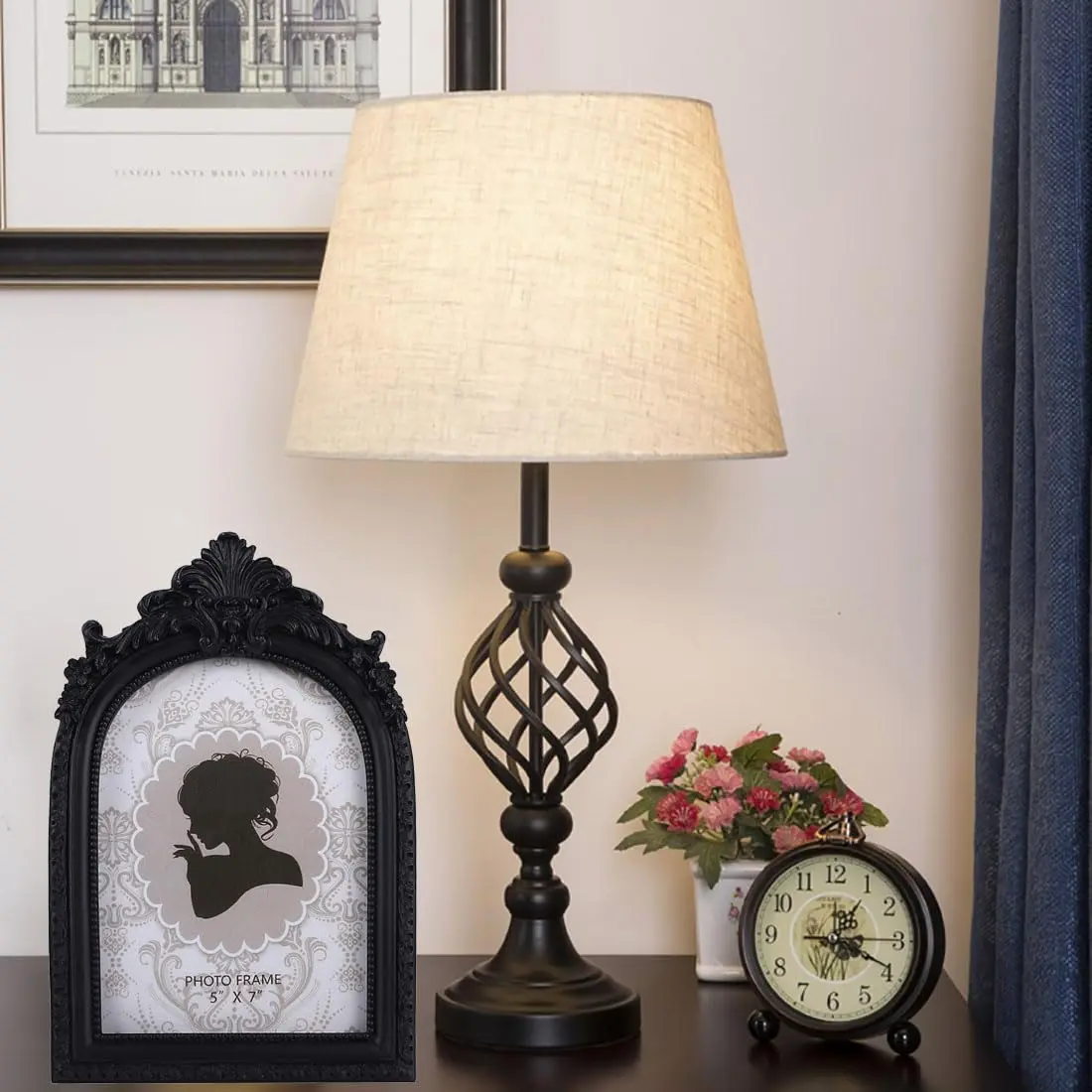 SIKOO Vintage Gothic Black Picture Frame 15x18 cm (6.2x9.6 inch) | Ornate Resin Tabletop & Wall Mount - view 3