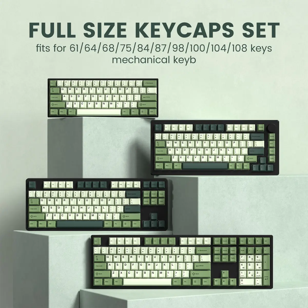 dagaladoo Double Shot PBT Keycaps Green Cherry Profile | 138-Key Set for Mechanical Keyboards - view 5