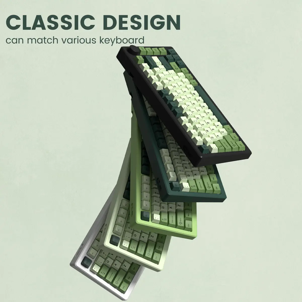 dagaladoo Double Shot PBT Keycaps Green Cherry Profile | 138-Key Set for Mechanical Keyboards - view 6