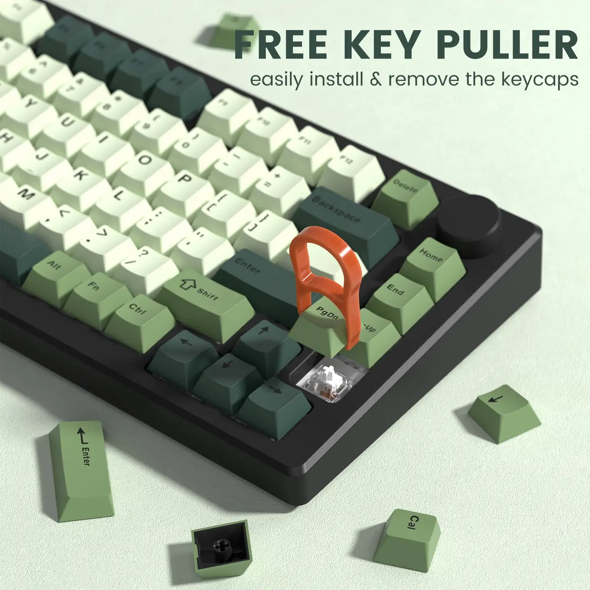 dagaladoo Double Shot PBT Keycaps Green Cherry Profile | 138-Key Set for Mechanical Keyboards - view 7