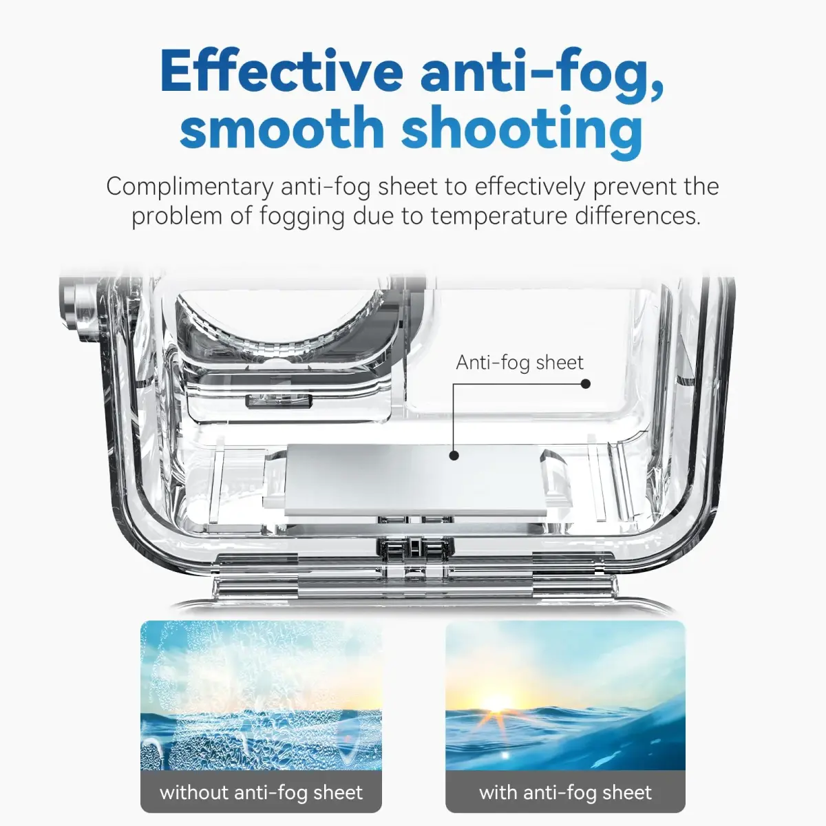 TELESIN Waterproof Case for DJI Action 3/4/5 Pro Camera, 60M Deep Diving Housing | Shockproof Underwater Shell Cage - view 2