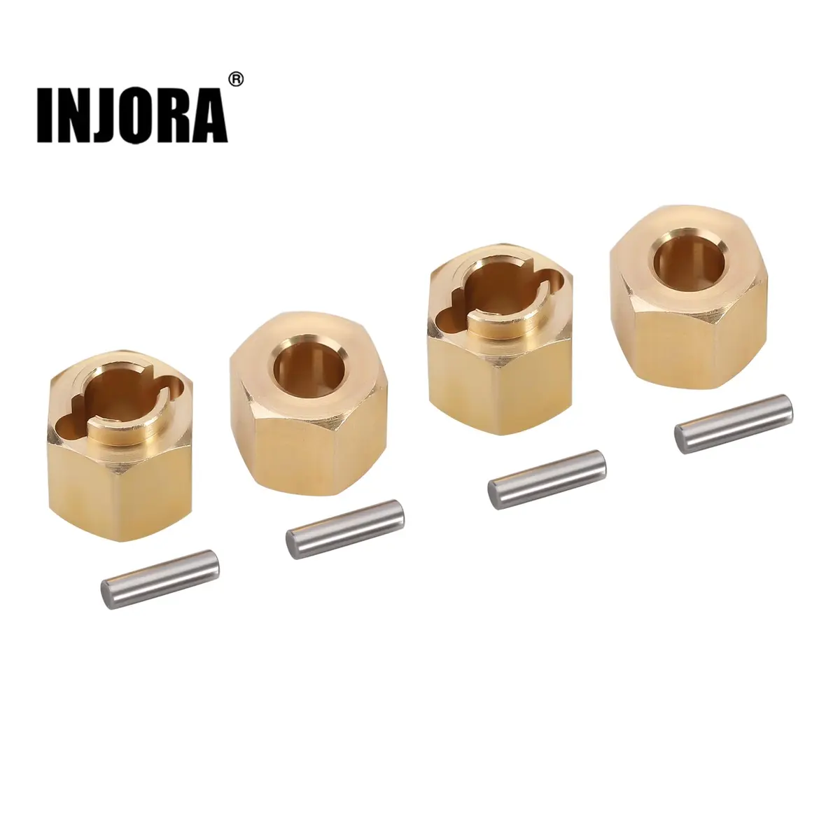 INJORA Brass Wheel Hex Hub Extenders 6mm (+2mm) for 1/18 TRX4M | Set of 4 - view 6