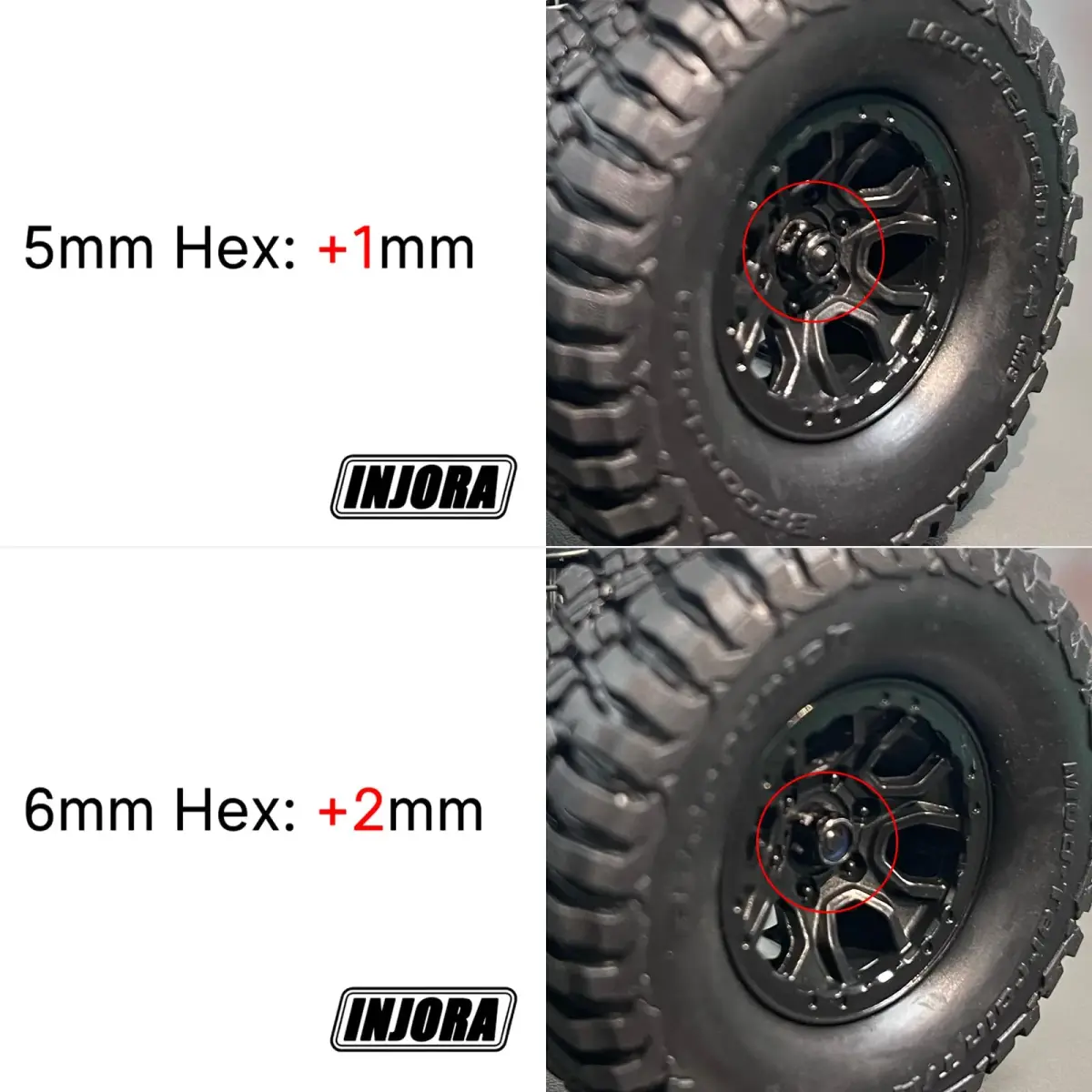INJORA Brass Wheel Hex Hub Extenders 5mm+6mm for 1/18 TRX4M - view 6