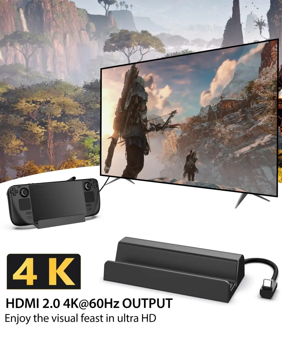 Antank 6-in-1 Docking Station for Steam Deck/ROG Ally, 15.6 cm (6.14 in) | 4K@60Hz HDMI 2.0, 100W PD Charging - view 3