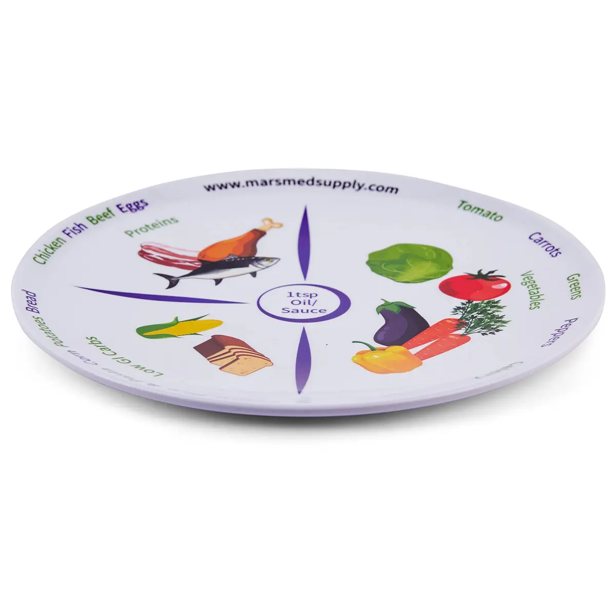 MARS WELLNESS 2 Pack 10 inch (25.4 cm) Portion Control Plates | MyPlate Method for Balanced Meals - view 4