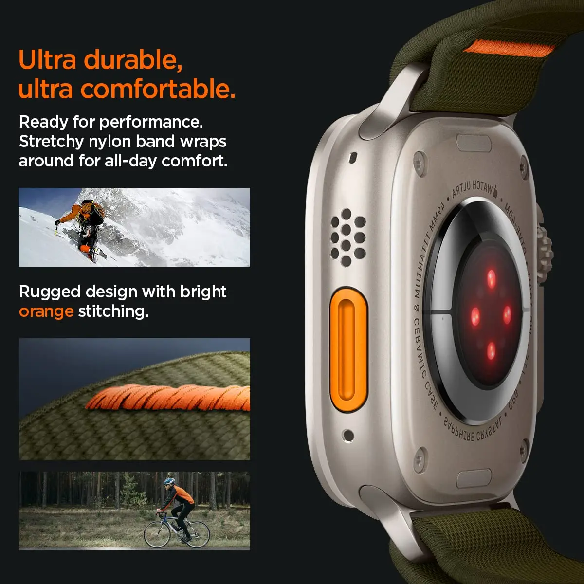 Spigen Lite Fit Ultra for Apple Watch Band, Lightweight Fabric Strap | Durable, Breathable & Compatible with Apple Watch Ultra 49mm - view 6