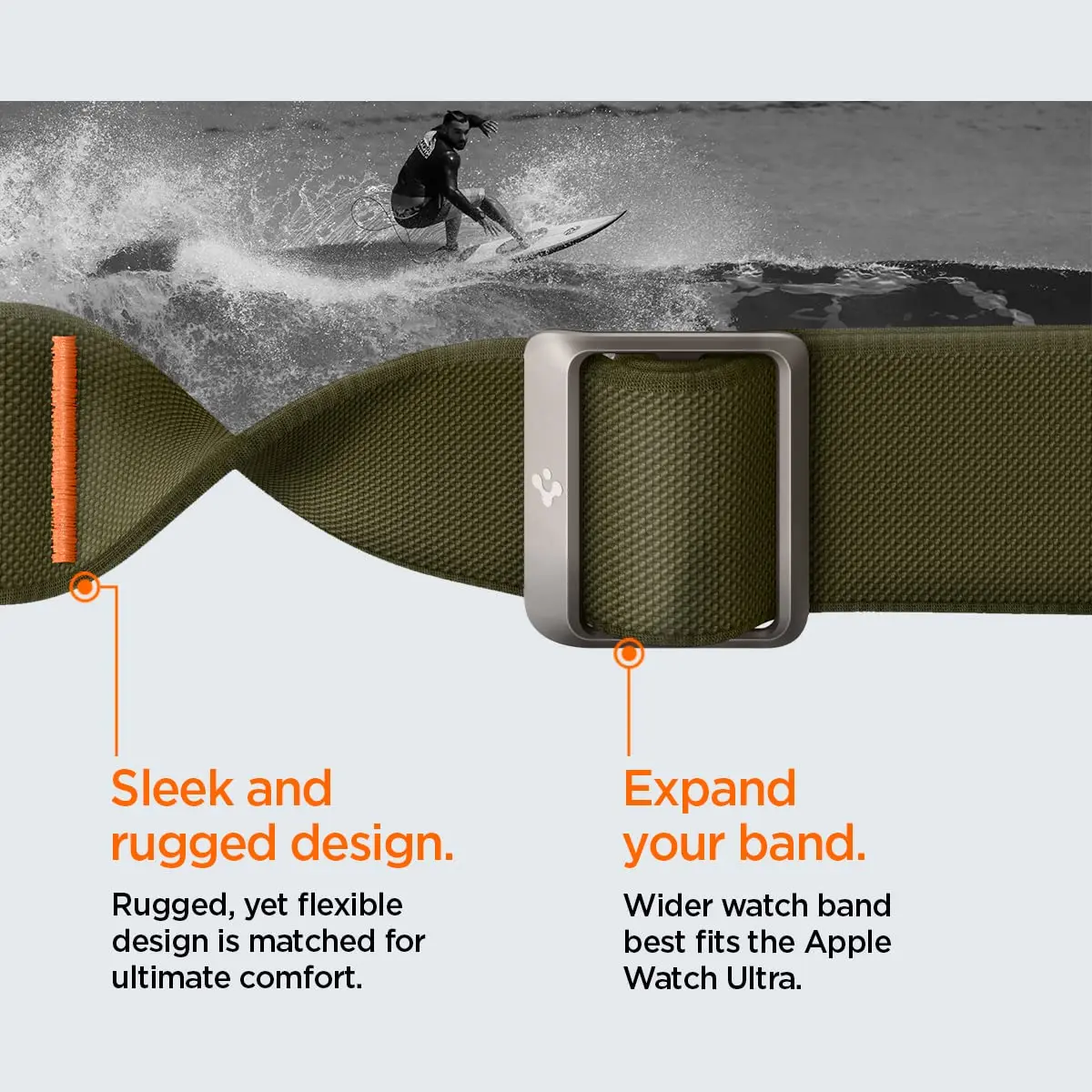 Spigen Lite Fit Ultra for Apple Watch Band, Lightweight Fabric Strap | Durable, Breathable & Compatible with Apple Watch Ultra 49mm - view 8