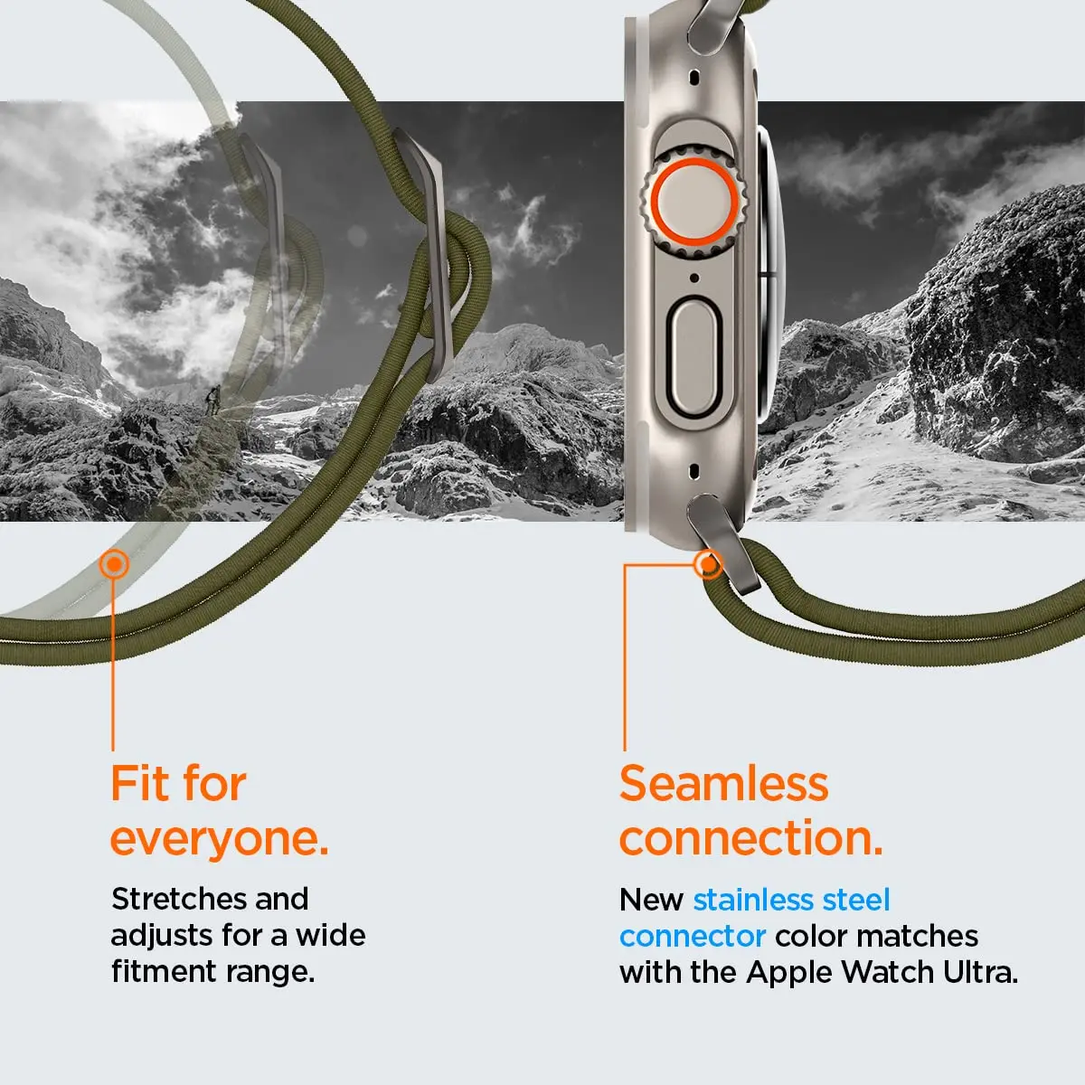 Spigen Lite Fit Ultra for Apple Watch Band, Lightweight Fabric Strap | Durable, Breathable & Compatible with Apple Watch Ultra 49mm - view 9