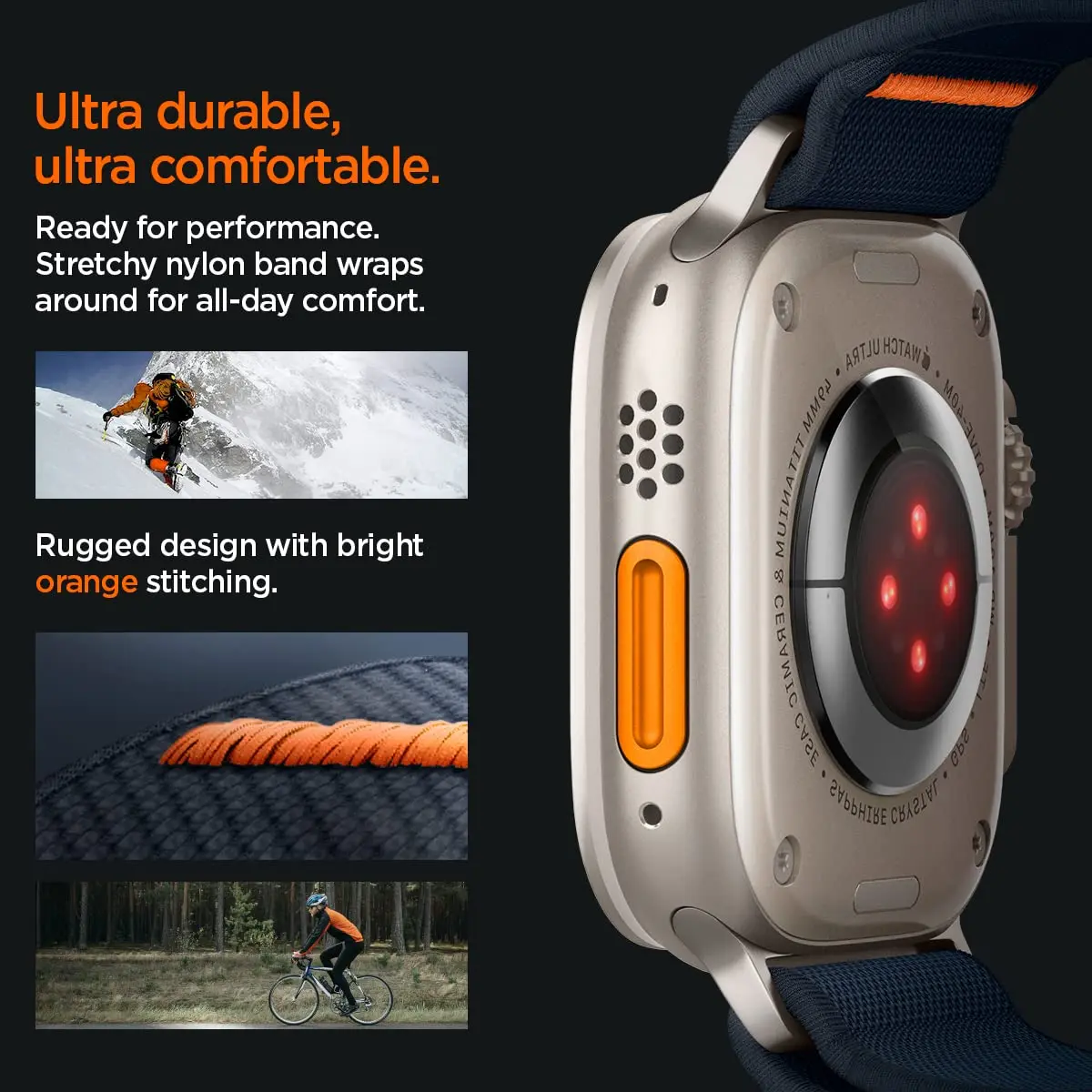 Spigen Lite Fit Ultra for Apple Watch Band, Lightweight Fabric Strap 49mm | Breathable & Durable - view 6