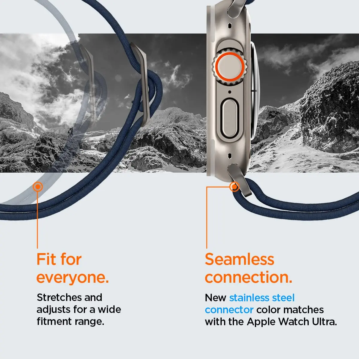 Spigen Lite Fit Ultra for Apple Watch Band, Lightweight Fabric Strap 49mm | Breathable & Durable - view 9