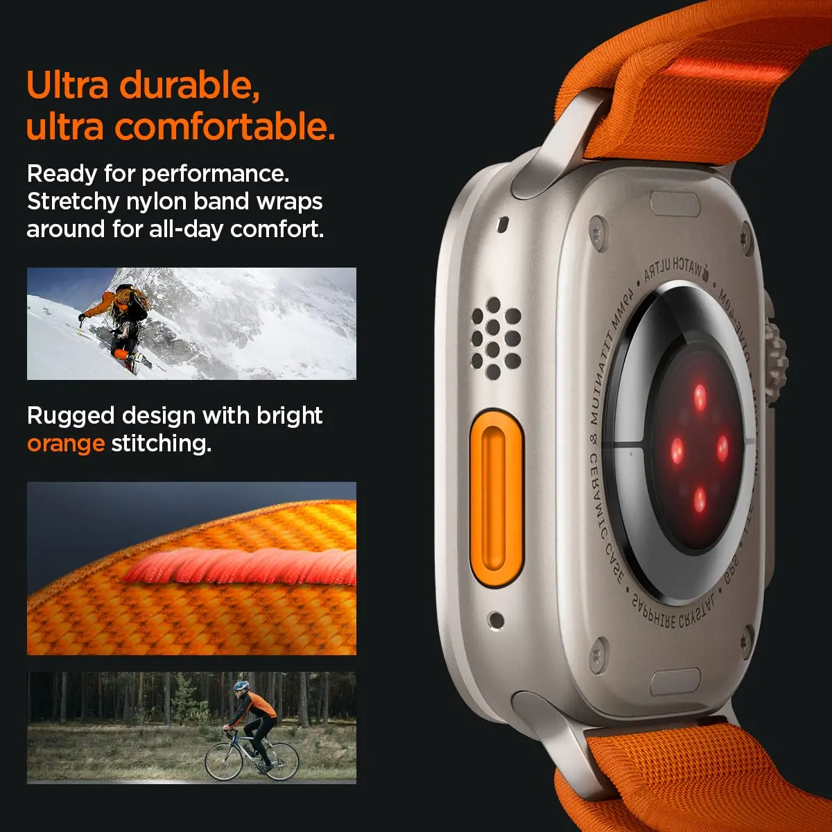 Spigen Lite Fit Ultra Apple Watch Band 44mm | Lightweight Fabric Strap for Series 12/11/10/9/8/7/6/5/4/3/2/1 & Ultra 49mm - view 6