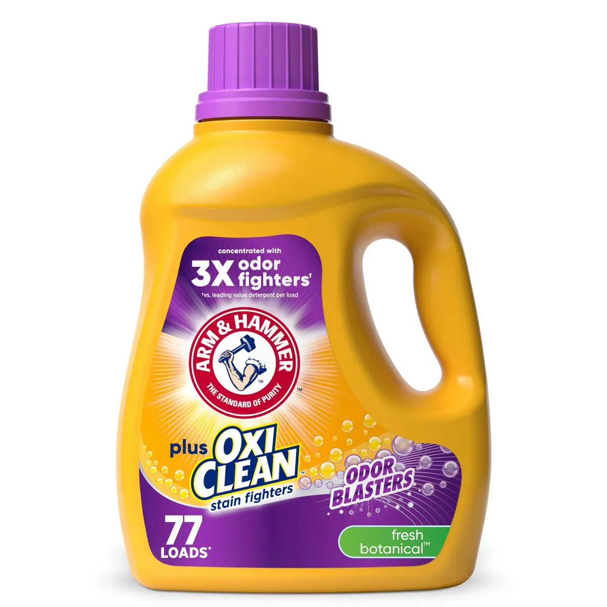 ARM & HAMMER Plus OxiClean with Odor Blasters Liquid Laundry Detergent Fresh Botanical 2.97 L (100.5 Fl Oz) | Concentrated Formula for Tough Odors & Stains - main product image