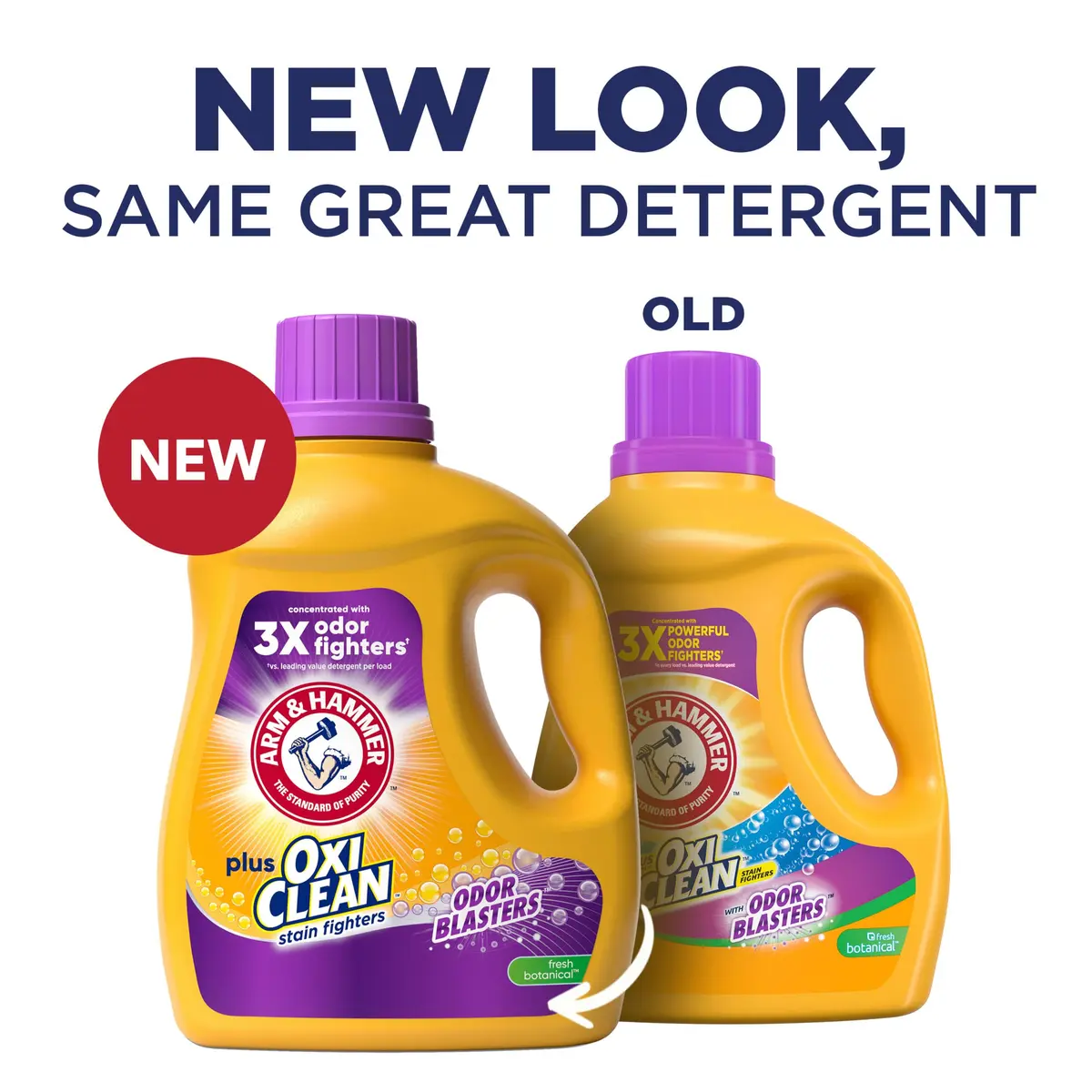 ARM & HAMMER Plus OxiClean with Odor Blasters Liquid Laundry Detergent Fresh Botanical 2.97 L (100.5 Fl Oz) | Concentrated Formula for Tough Odors & Stains - view 2