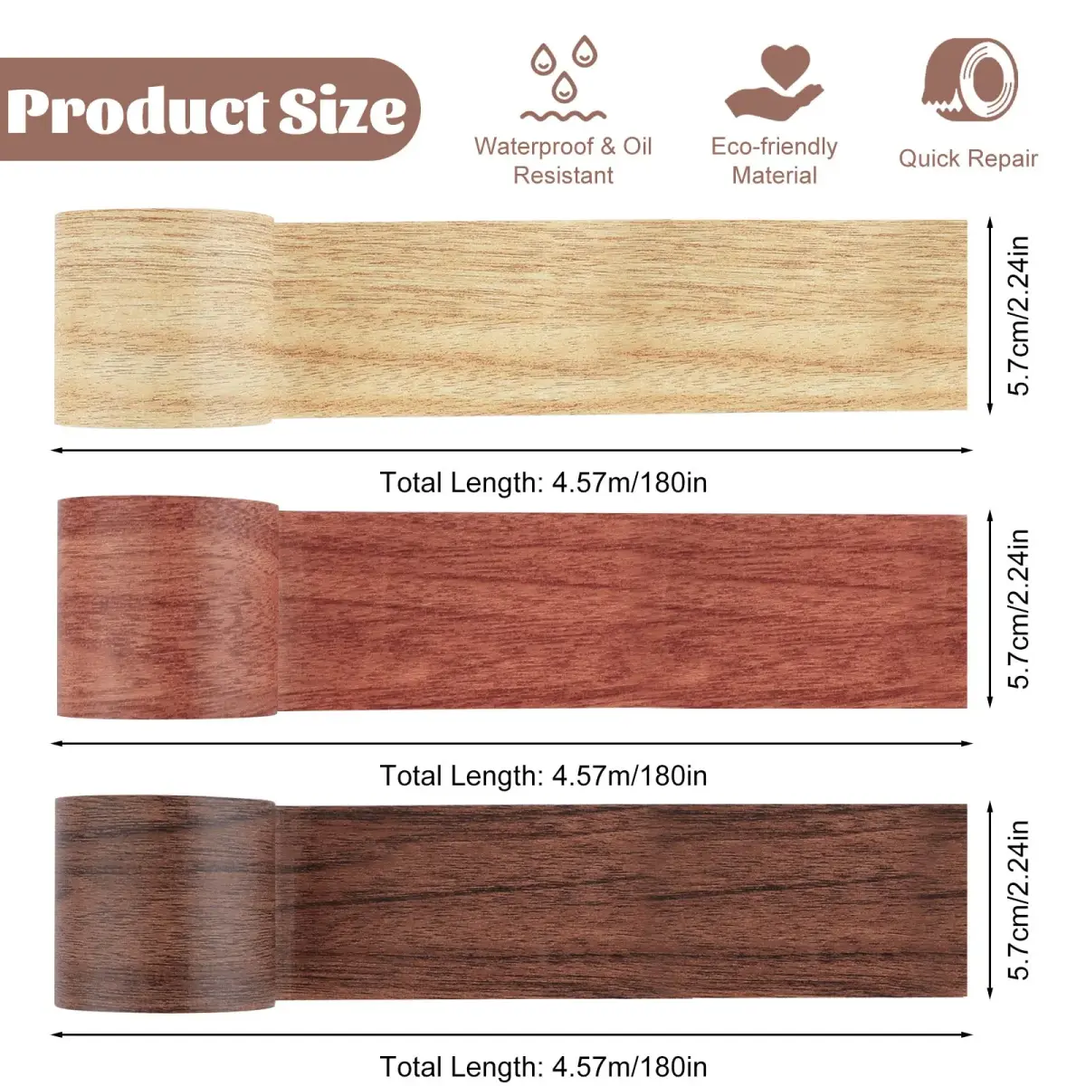 DIBALIYI Wood Grain Repair Tape 9.14m (30ft) | Waterproof & Wear-Resistant for Furniture & Floors - view 9