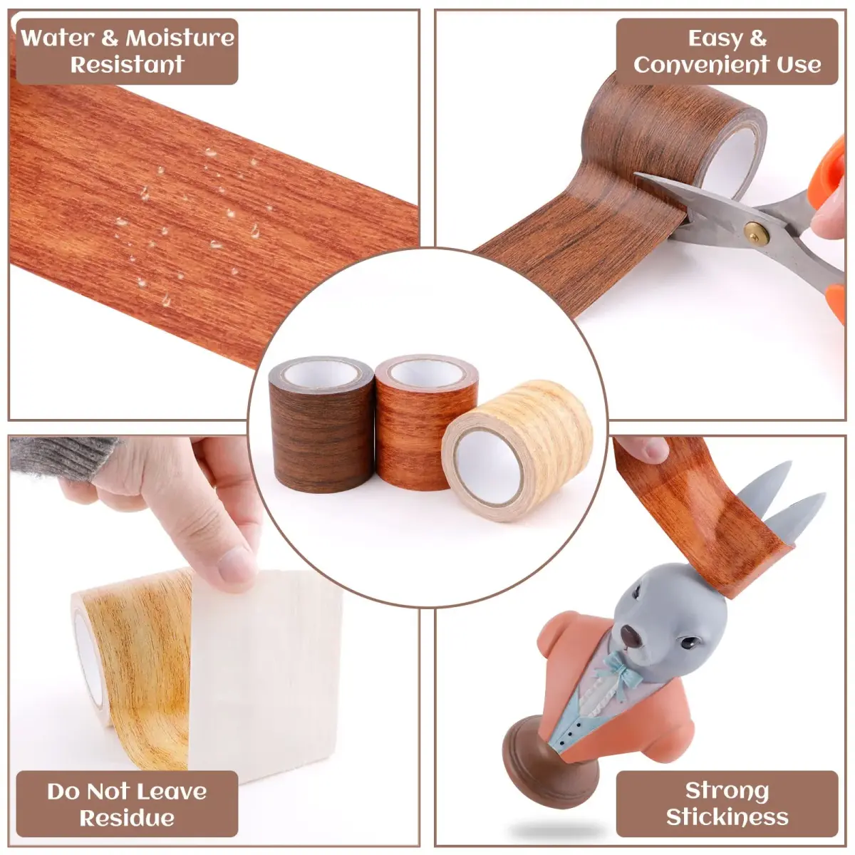DIBALIYI Wood Grain Repair Tape 9.14m (30ft) | Waterproof & Wear-Resistant for Furniture & Floors - view 2