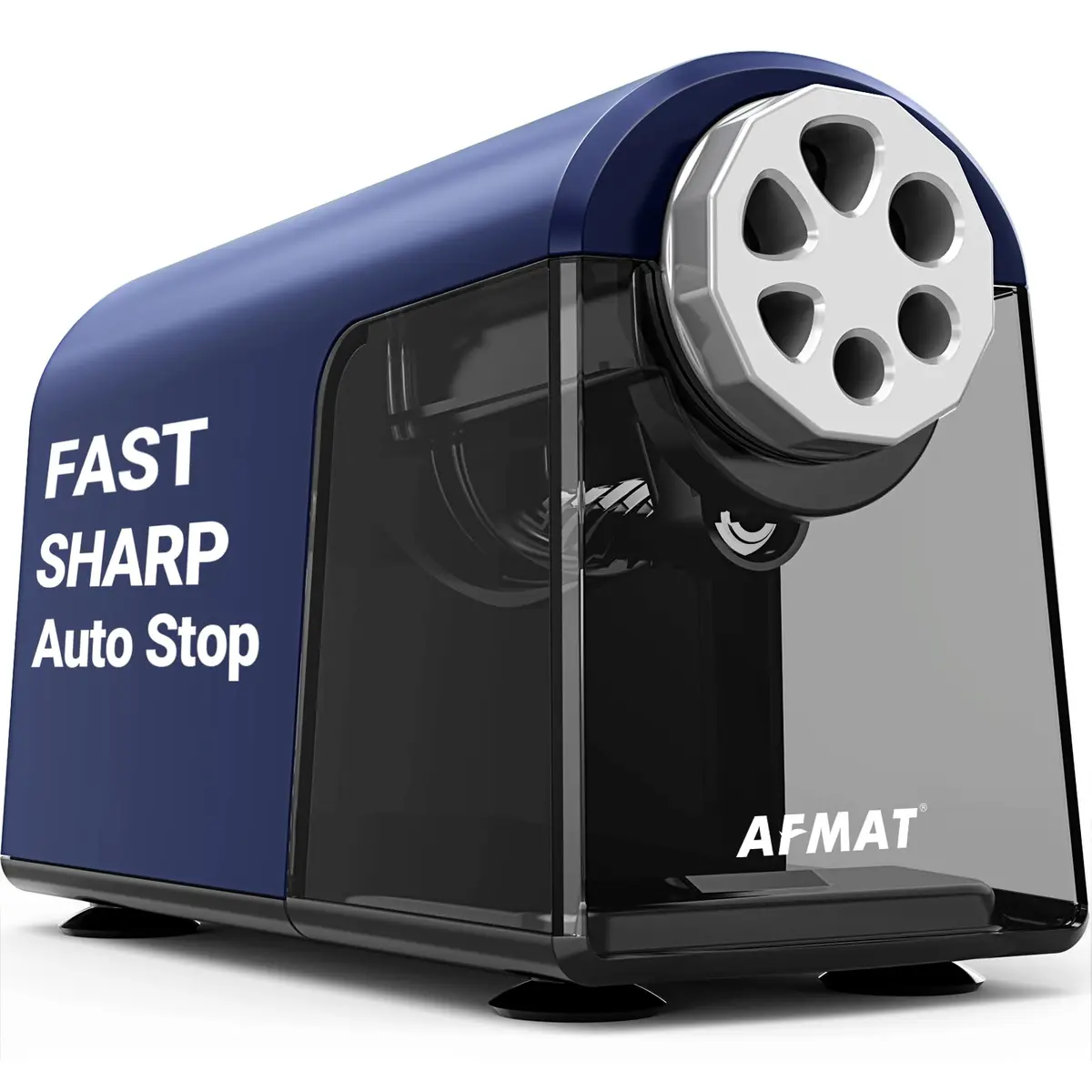 AFMAT PSX2 Heavy Duty Electric Pencil Sharpener, 6 Holes, Classroom Sharpener for 6-11mm Pencils, Auto Stop, Super Fast, Save Pencils, Blue - main product image