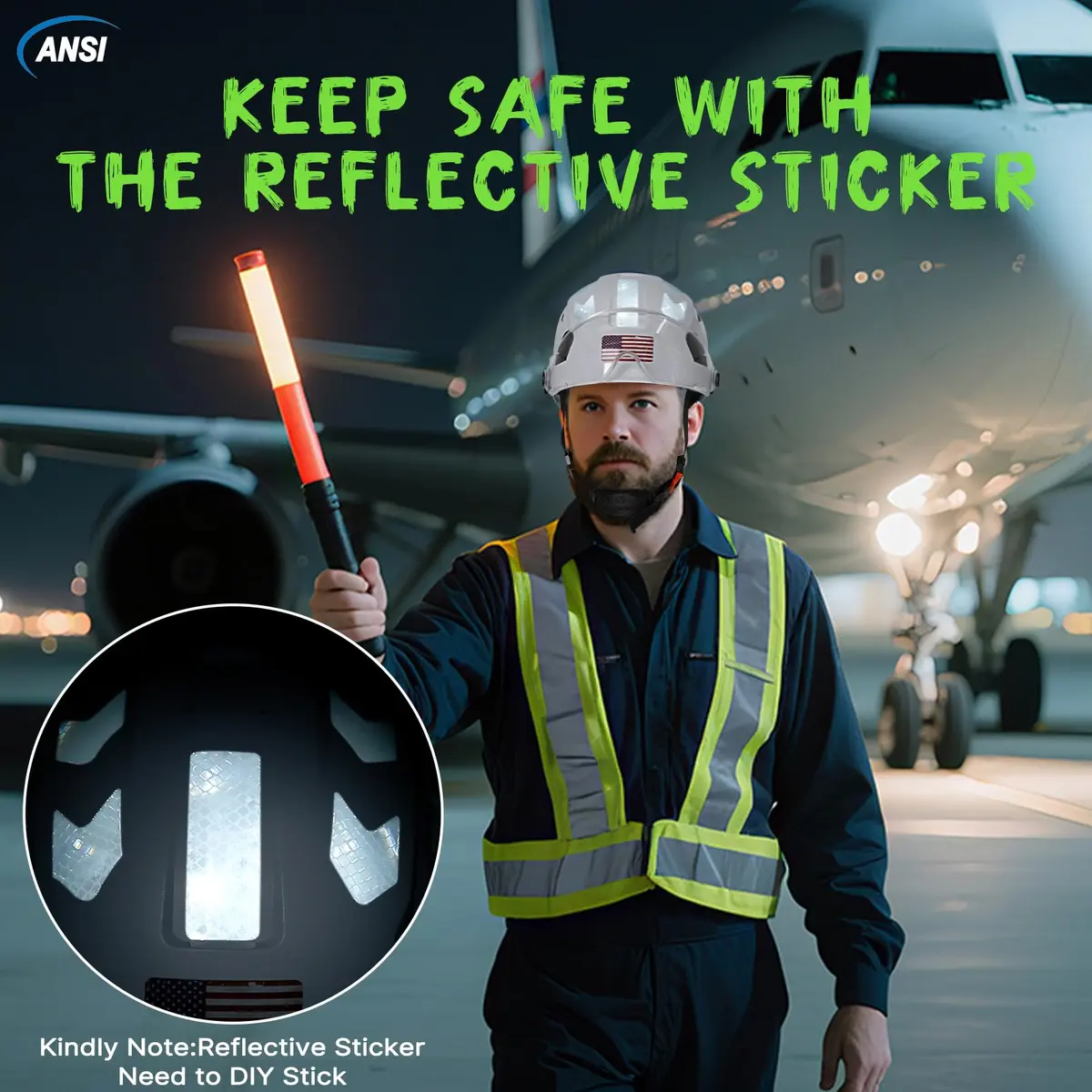 Aolamegs Hard Hats Construction OSHA Approved - ANSI Z89.1 Reflective White Hard Hat with Visor, 53-63cm | ABS Safety Helmet for Adults - view 4
