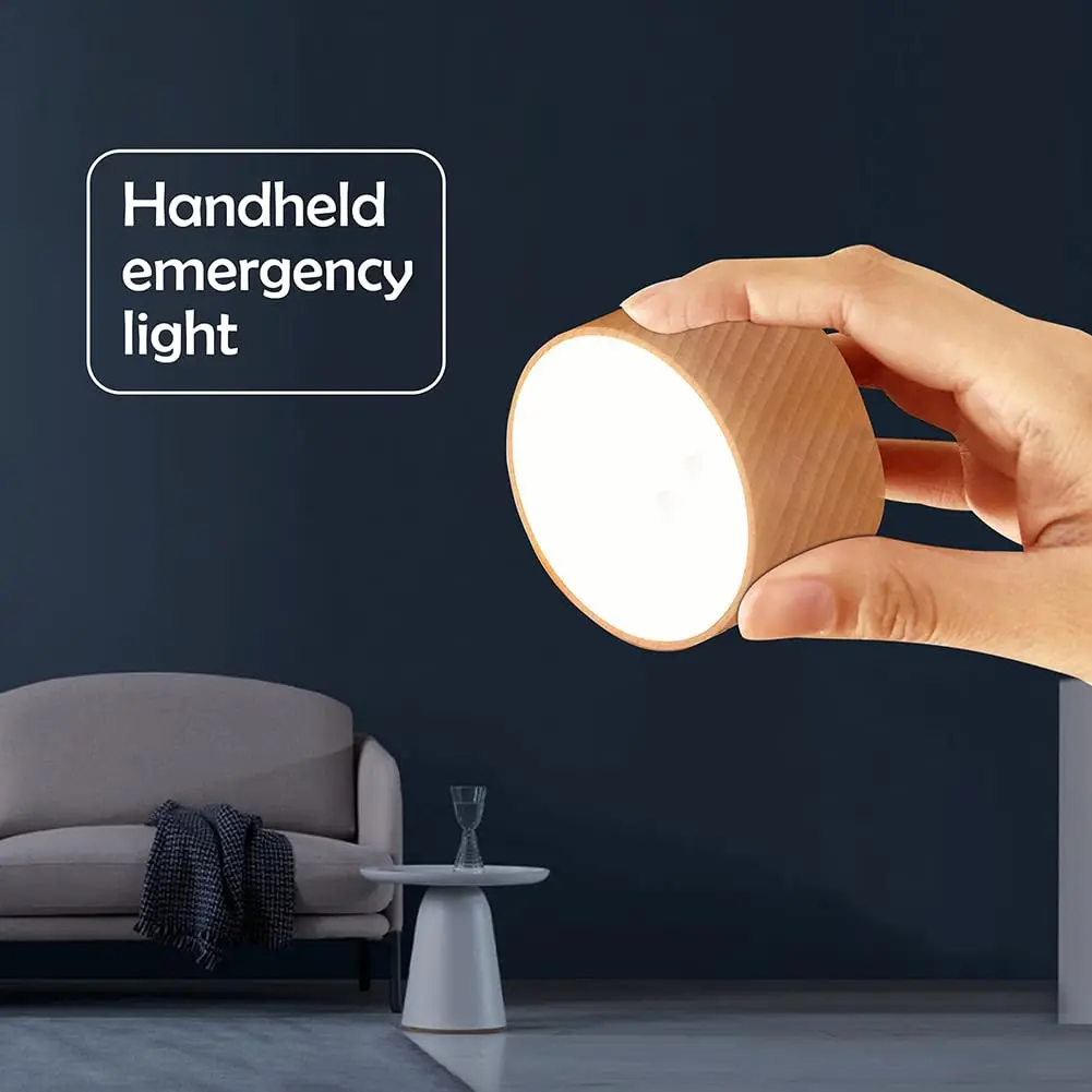 LANDGOO Wood Wall Sconce Bedside Lamp Rechargeable Night Light | Natural Wood, Dimmable, Portable, 4000K - view 7
