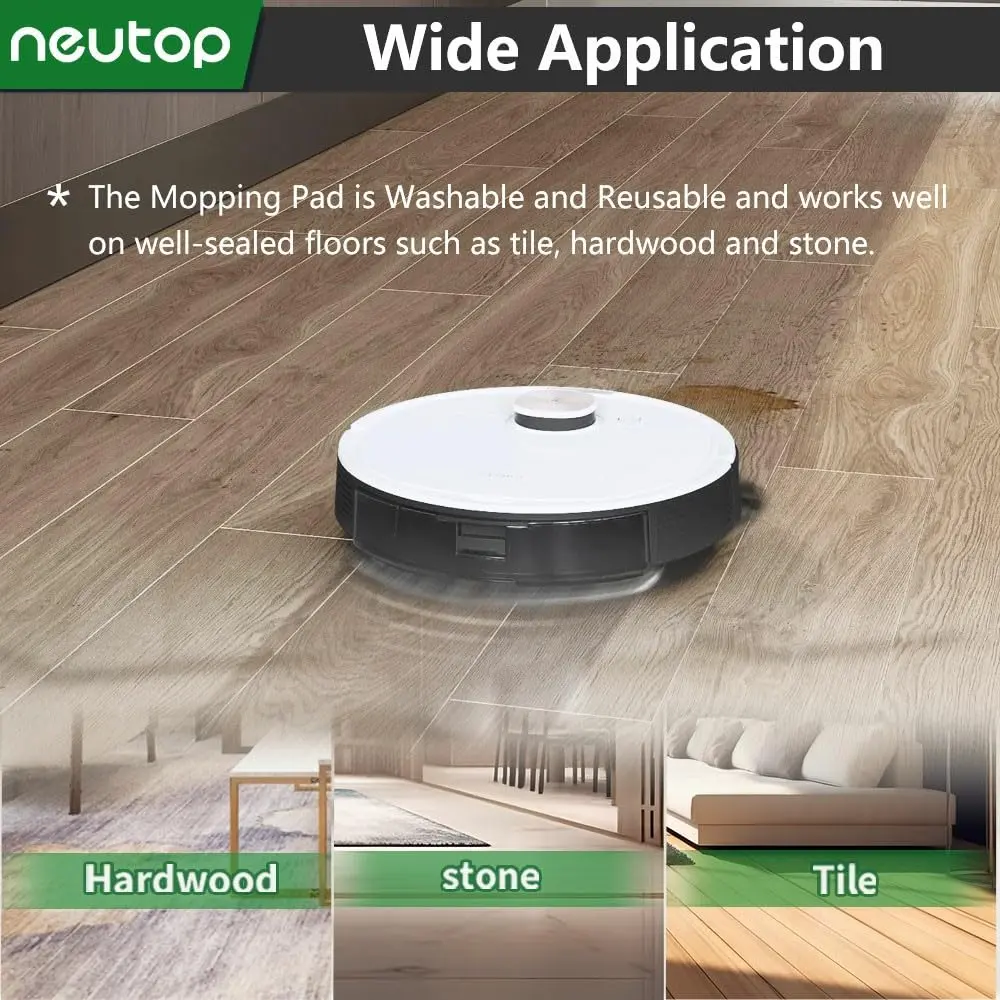 neutop Washable Mop Pads for Ecovacs Deebot T8 N8 N10 Series | Reusable Microfiber Replacement Pads - view 5