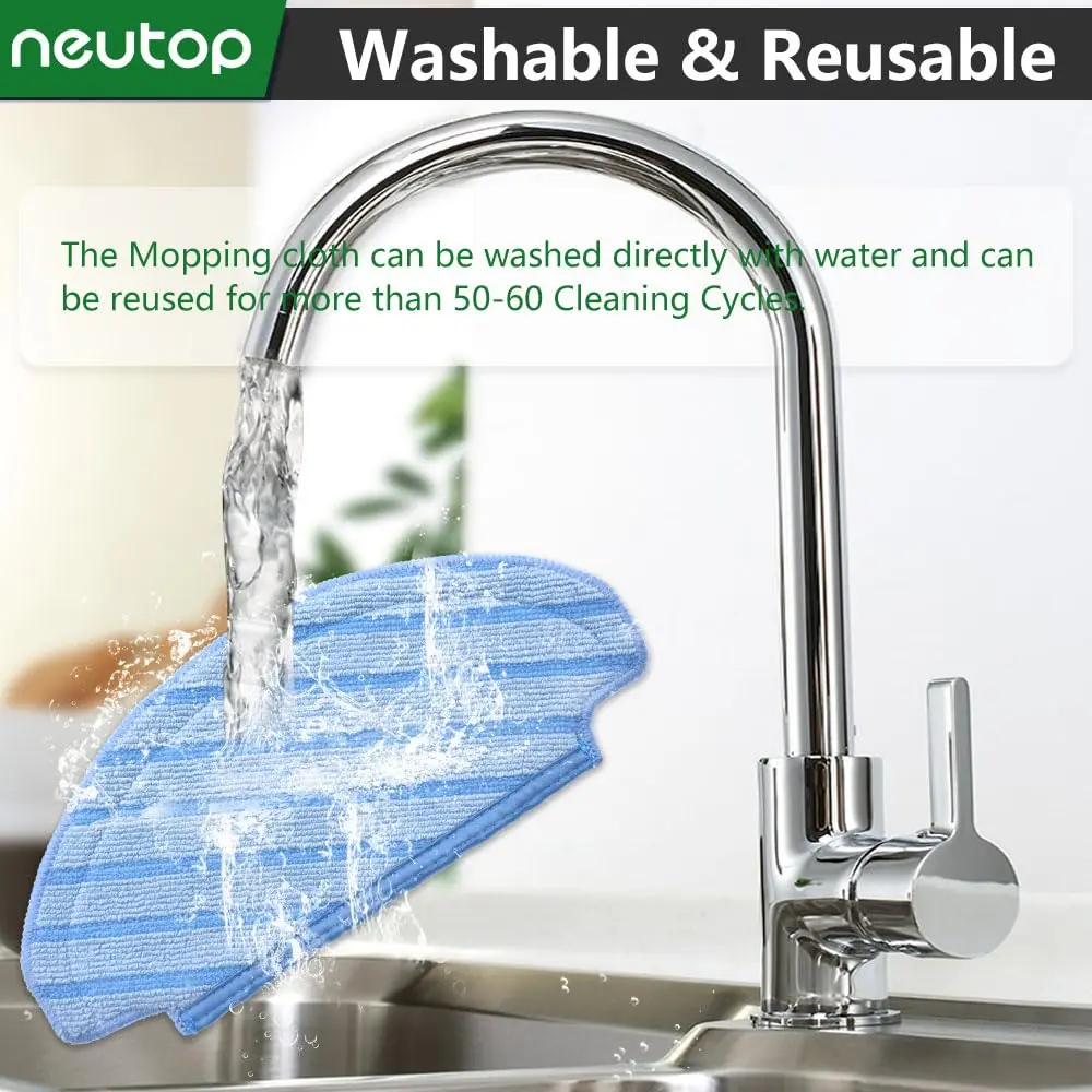 neutop Washable Mop Pads for Ecovacs Deebot T8 N8 N10 Series | Reusable Microfiber Replacement Pads - view 6