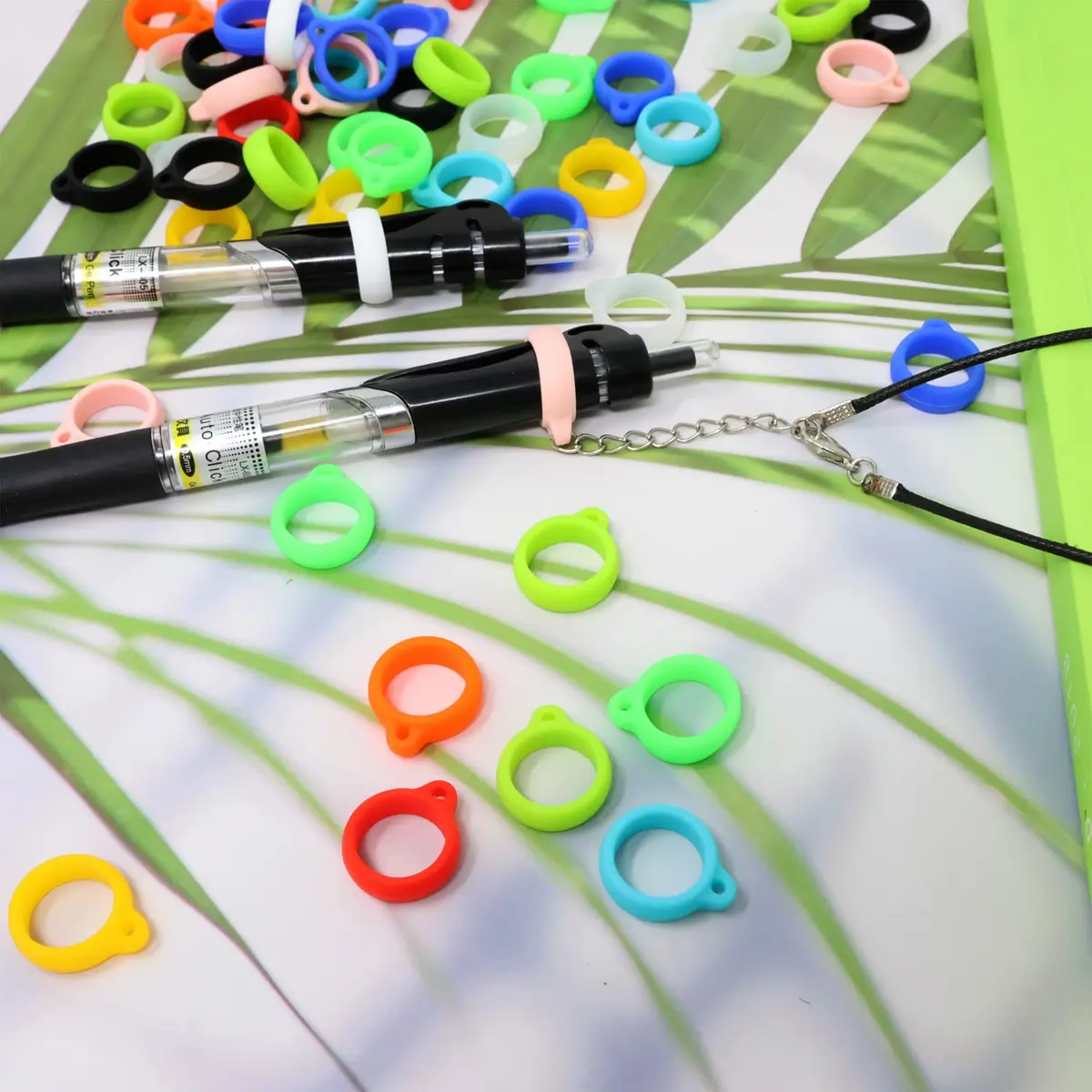 Honbay 66PCS Anti-Lost Silicone Rings Holder Silicone Bands | Multipurpose Carrying Kit for Pens & Devices - view 6