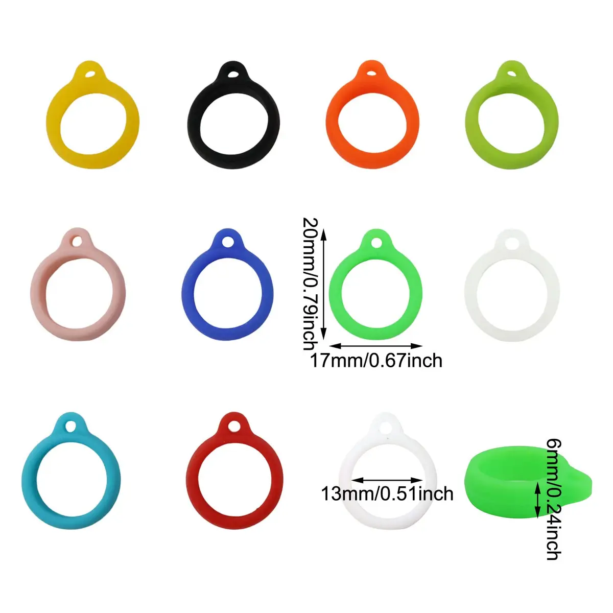 Honbay 66PCS Anti-Lost Silicone Rings Holder Silicone Bands | Multipurpose Carrying Kit for Pens & Devices - view 2