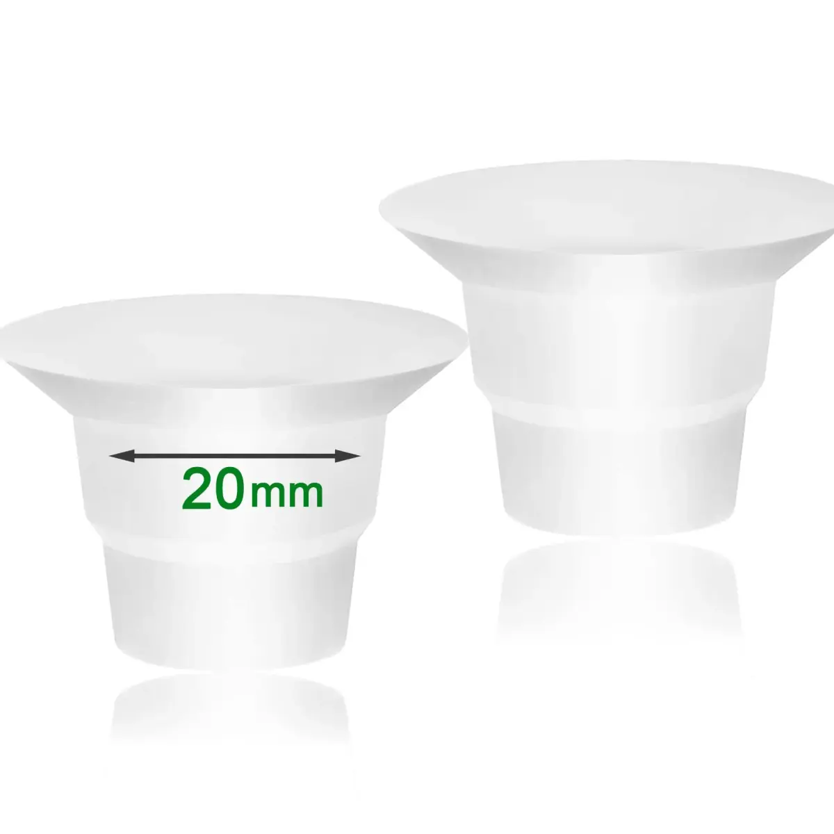 Mompmuir 20mm Silicone Flange Inserts (2-Pack) | Reduce 24-25mm Flange to 20mm for Comfortable Pumping - main product image