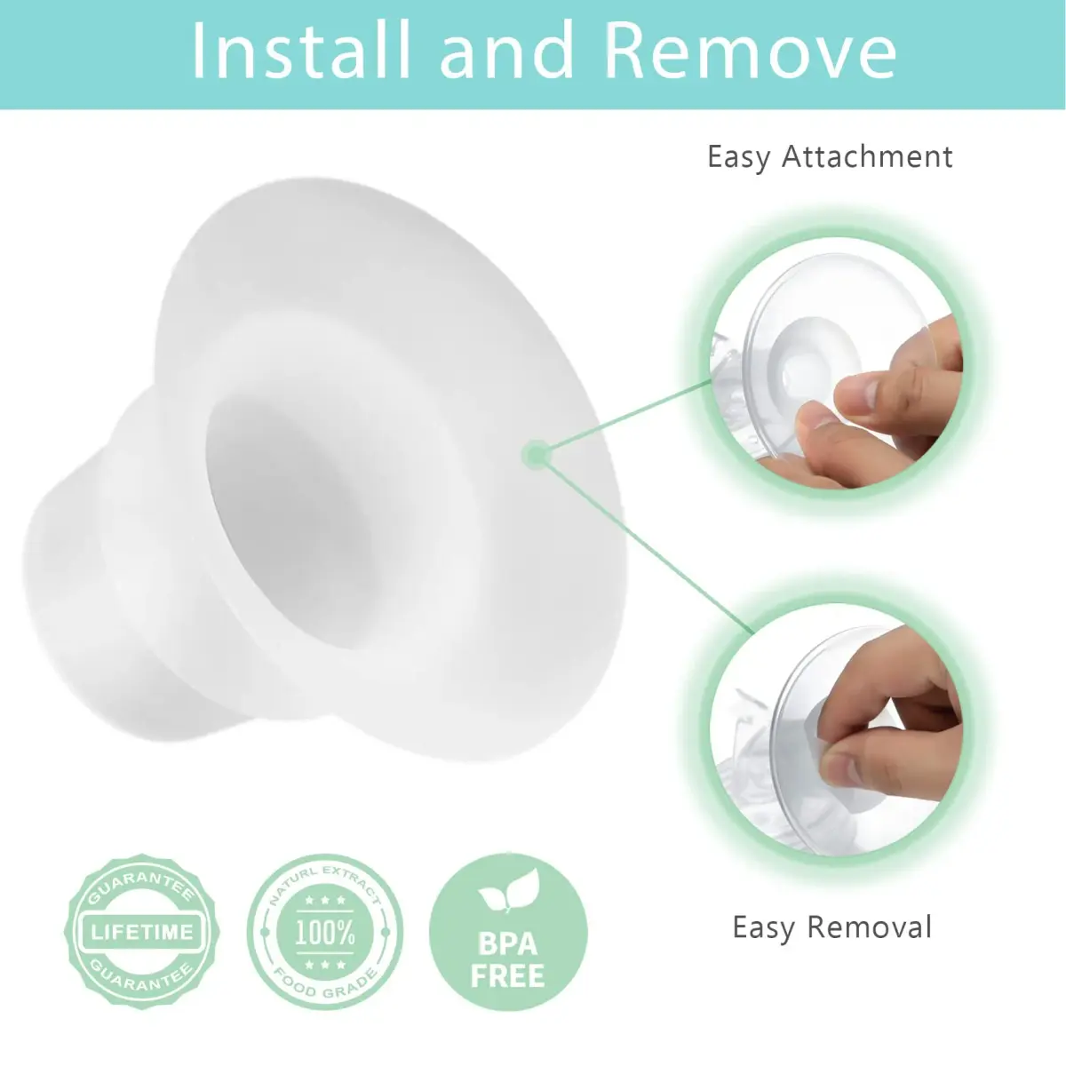 Mompmuir 21mm Silicone Flange Inserts (2-Pack) | Compatible with Elvie Stride, Spectra, Medela, Momcozy, Eufy & More - view 5