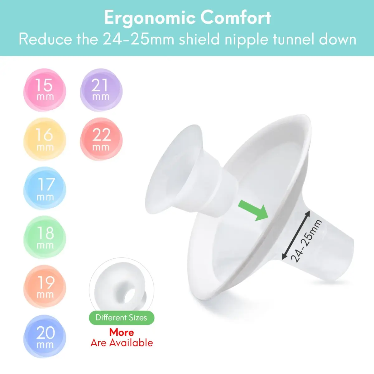 Mompmuir 21mm Silicone Flange Inserts (2-Pack) | Compatible with Elvie Stride, Spectra, Medela, Momcozy, Eufy & More - view 2