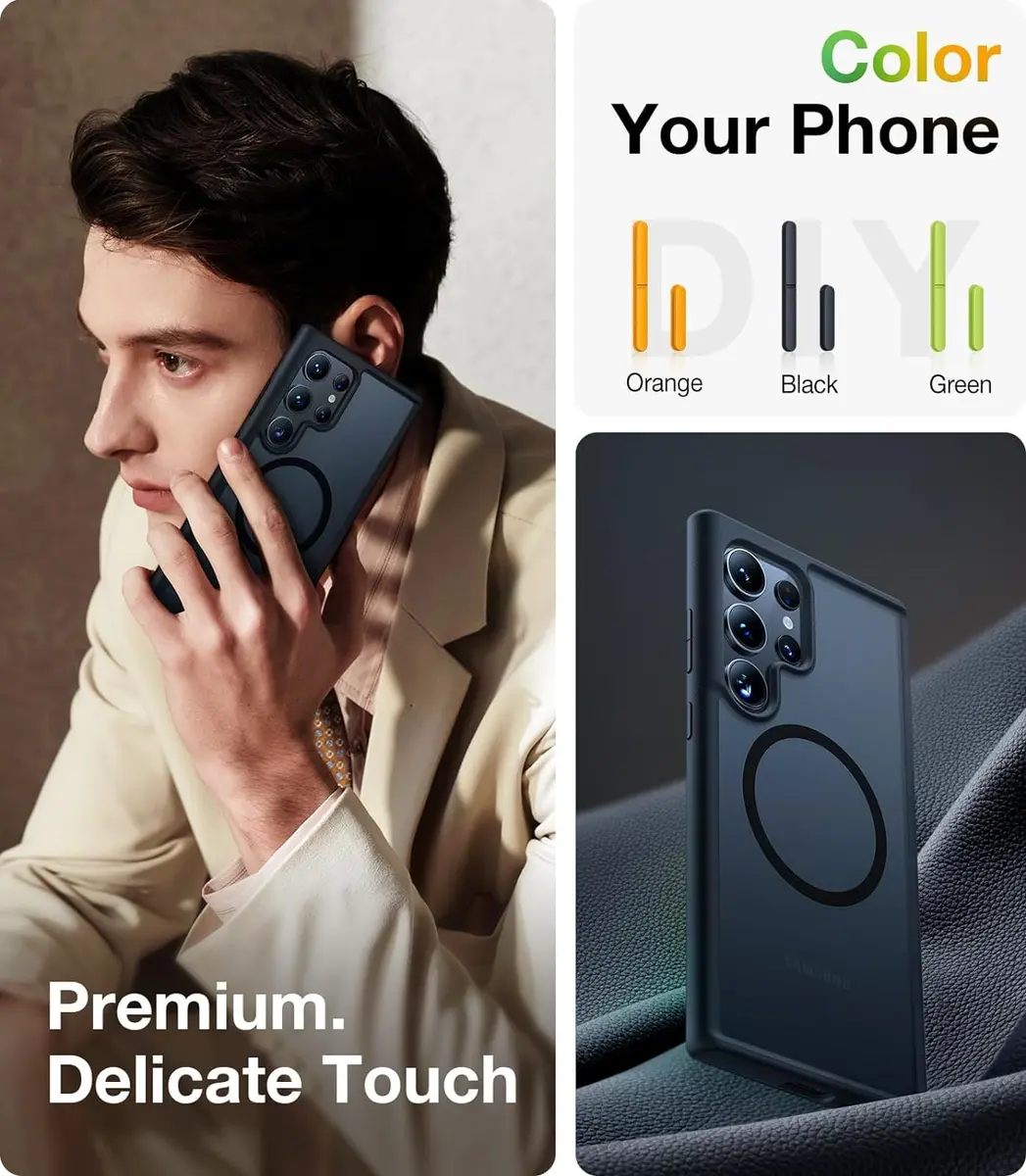 TORRAS Magnetic Shockproof Case for Samsung Galaxy S23 Ultra | 1.5mm Raised Bezels, 12FT Drop Tested - view 6