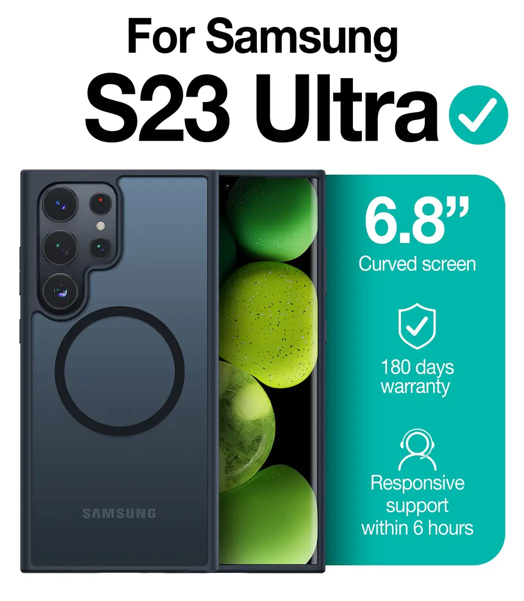 TORRAS Magnetic Shockproof Case for Samsung Galaxy S23 Ultra | 1.5mm Raised Bezels, 12FT Drop Tested - view 7
