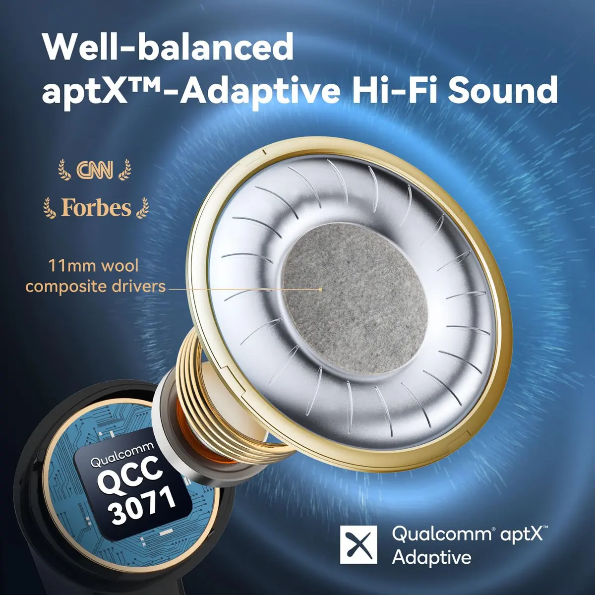 EarFun Air Pro 3 Noise Cancelling Wireless Earbuds | Qualcomm aptX Adaptive, 45H Playtime - view 2