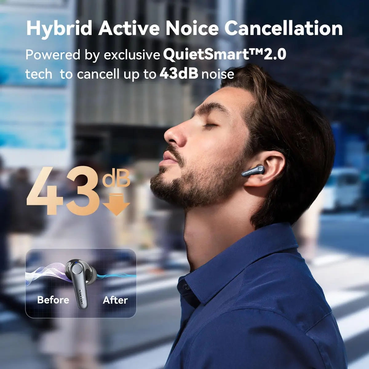 EarFun Air Pro 3 Noise Cancelling Wireless Earbuds | Qualcomm aptX Adaptive, 45H Playtime - view 3