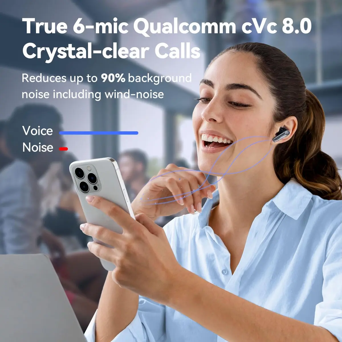 EarFun Air Pro 3 Noise Cancelling Wireless Earbuds | Qualcomm aptX Adaptive, 45H Playtime - view 4