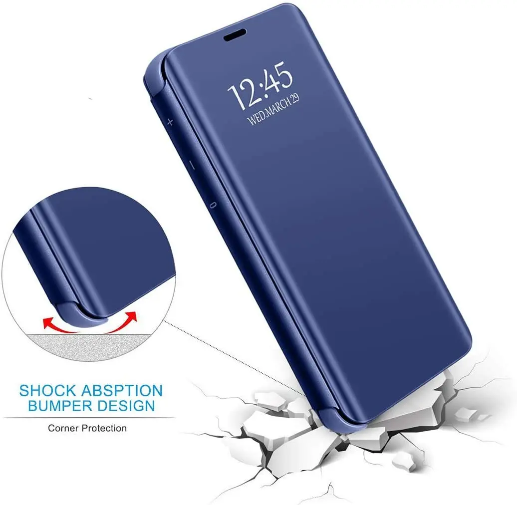 Gxmeuie Clear 5G Cellular Phone Case for Samsung Galaxy S23 Ultra | Flip Cover with Kickstand & Mirror - view 5