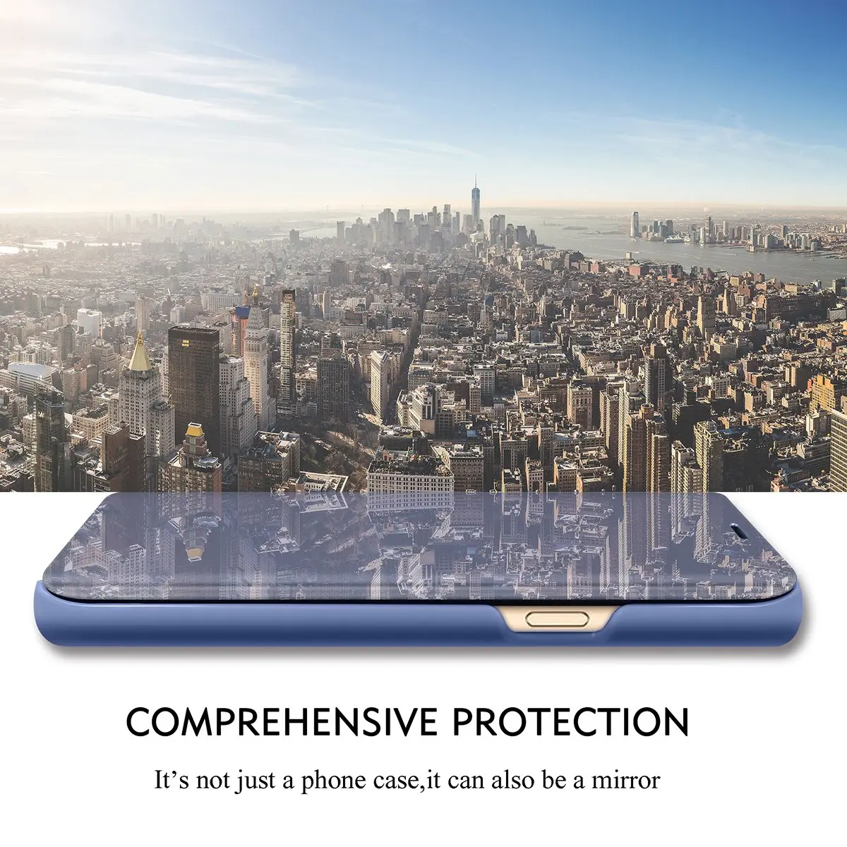 Gxmeuie Clear 5G Cellular Phone Case for Samsung Galaxy S23 Ultra | Flip Cover with Kickstand & Mirror - view 2