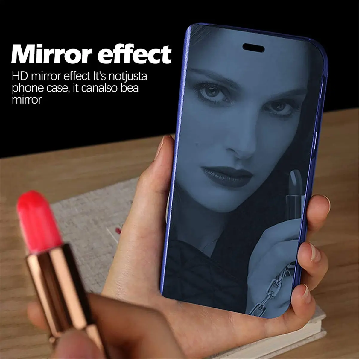Gxmeuie Clear 5G Cellular Phone Case for Samsung Galaxy S23 Ultra | Flip Cover with Kickstand & Mirror - view 3