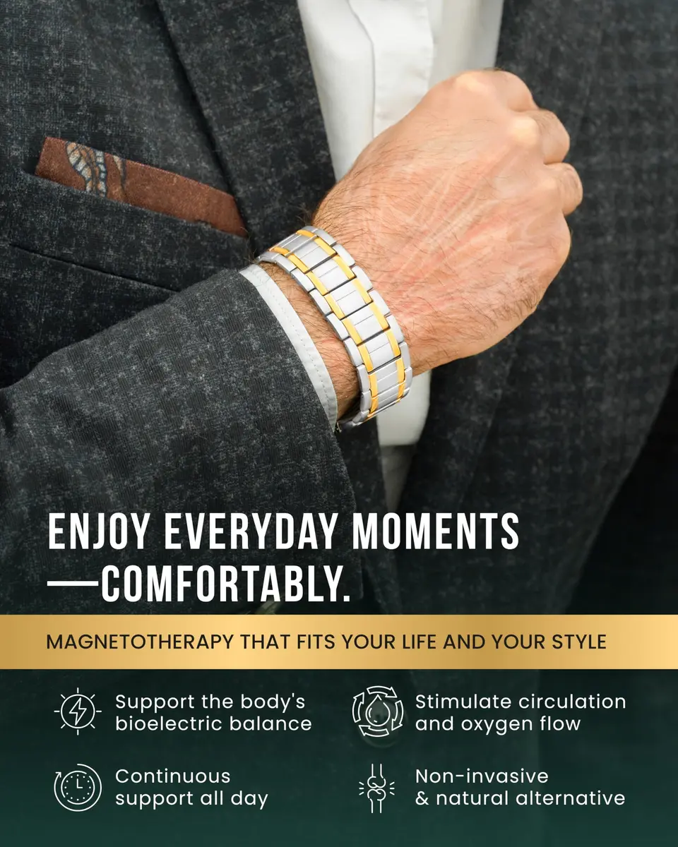 MagnetRX 3X Strength Titanium Magnetic Bracelet for Men 23cm (9.1 Inches) | Triple Strength Neodymium Magnets - view 2