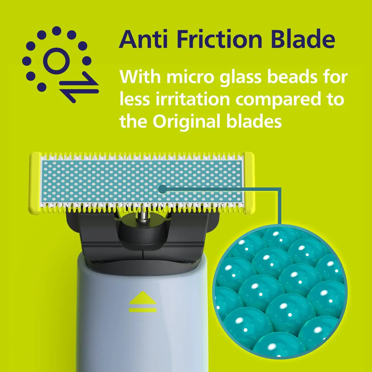 Norelco OneBlade Replacement Blades, Anti-Friction, 2 Pack | Up to 4 Months Durability, Micro Glass Beads Reduce Irritation - view 2
