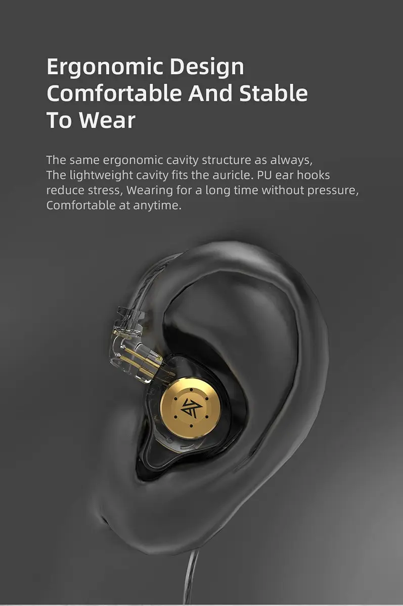 EZ EAR KZ EDX PRO Wired Earbuds in Ear Monitor 10mm Deep Bass | HiFi Sound, Detachable Cable, Comfortable Fit - view 7